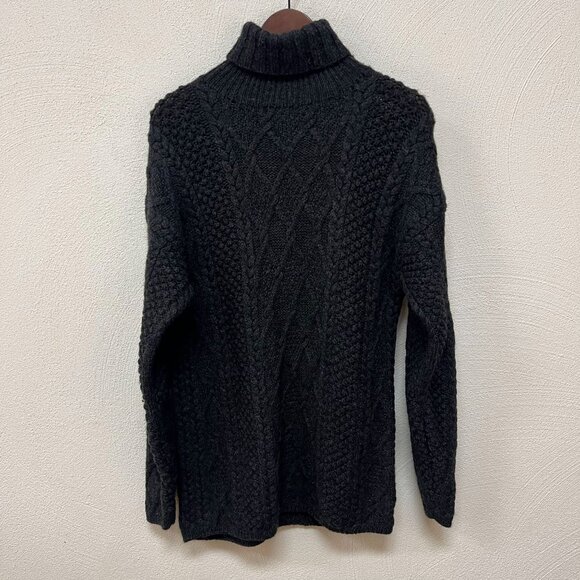 J. Crew Womens Turtleneck Wool Sweater Knitted Long Sleeve Black Size Medium - Picture 1 of 9